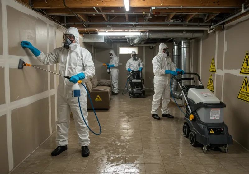 Basement Moisture Removal and Structural Drying process in Whitesboro, NY